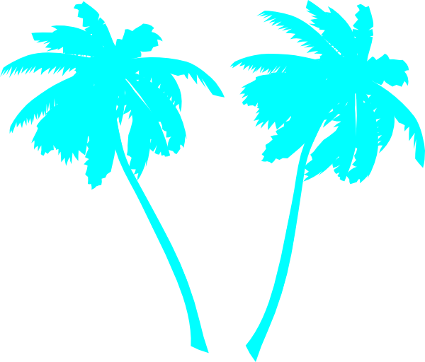Vector Palm Trees Blue Clip Art At Clker Com   Vector Clip Art Online    