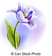 Art  961 Purple Tulips Illustration And Vector Eps Clipart Graphics