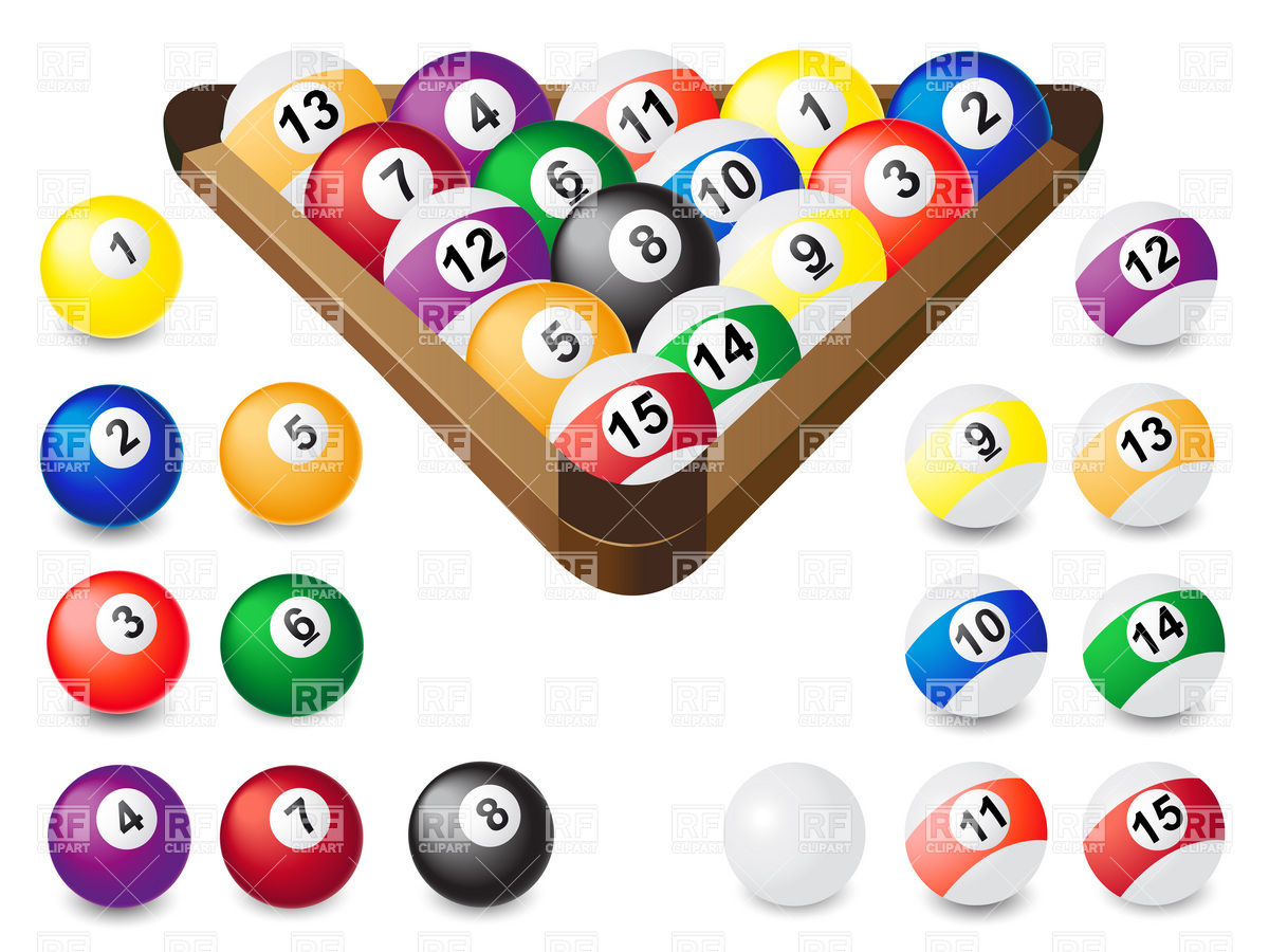 Billiards Rack Setup With Balls Download Royalty Free Vector Clipart
