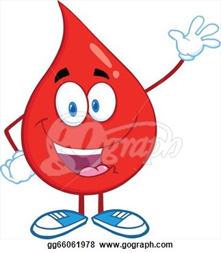     Blood Drop Cartoon Mascot Character Waving For Greeting  Stock Clipart