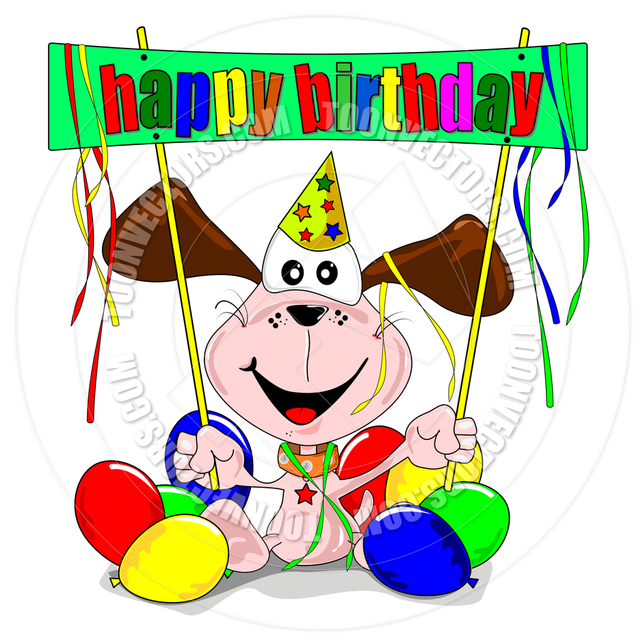 Cartoon Puppy Dog Happy Birthday By Mistac   Toon Vectors Eps  47849