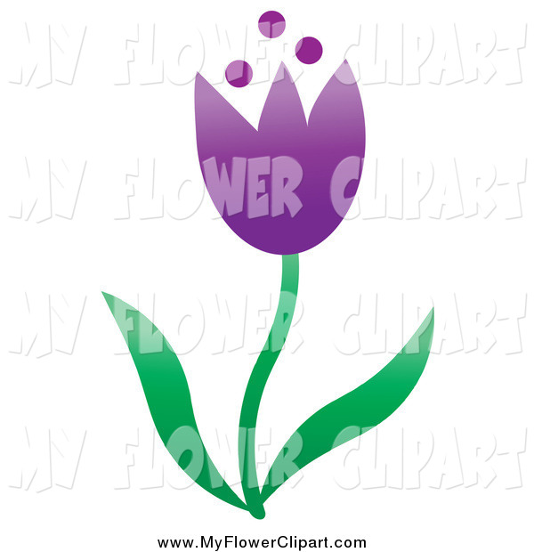 Clip Art Of A Purple Spring Tulip Flower By Pams Clipart    1383