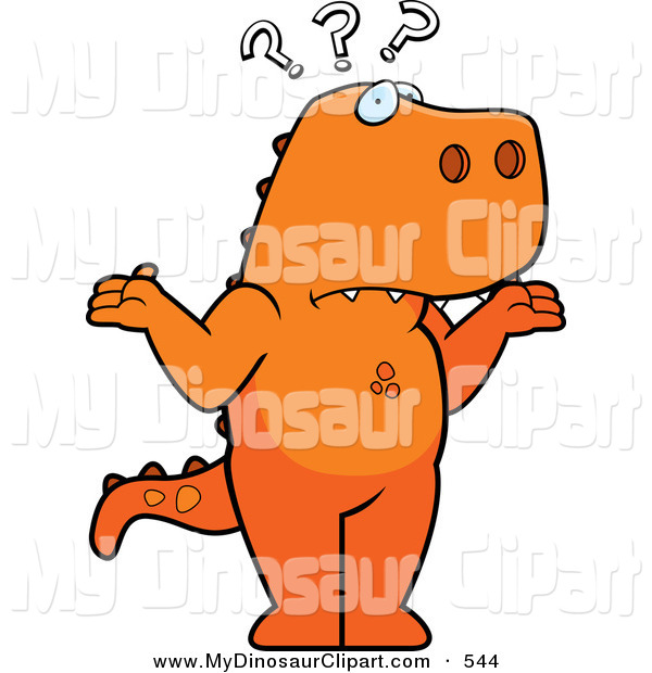 Confused Orange T Rex Dinosaur Dinosaur Clip Art Cory Thoman