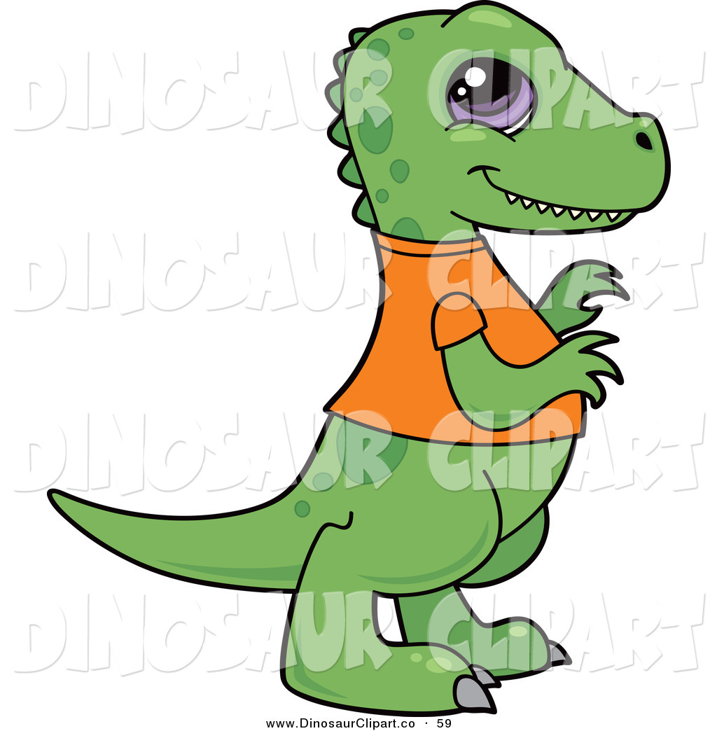 Dinosaur In An Orange Shirt Dinosaur Clip Art John Schwegel