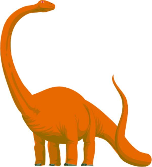 Dinosaur With Long Curved Neck Vector Clip Art