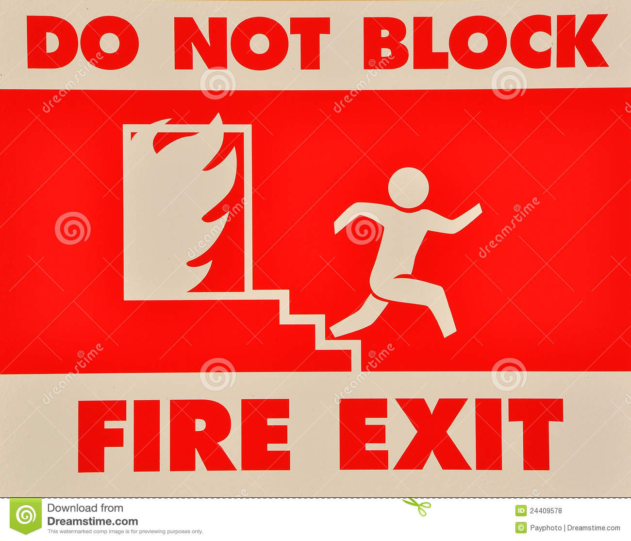 Do Not Block Fire Exit Sign Royalty Free Stock Photos   Image