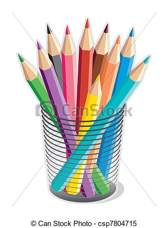 Drawing Pencils Clip Art Vector   Colored Pencils