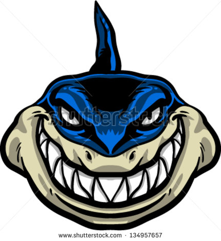 Fierce Vector Cartoon Killer Shark Face   134957657   Shutterstock