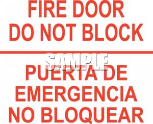 Fire Door Do Not Block Sign   Royalty Free Clipart Picture