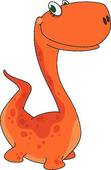 Orange Dino   Royalty Free Clip Art