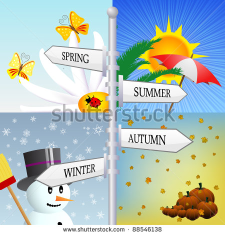Sign With Directions To The Four Seasons Stock Photo 88546138