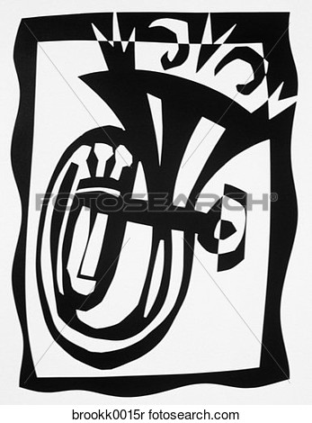 Stock Image Of Modern Black And White French Horn Entertainment