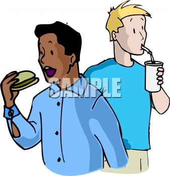 Two Friends Eating Fast Food Clip Art Picture   Foodclipart Com