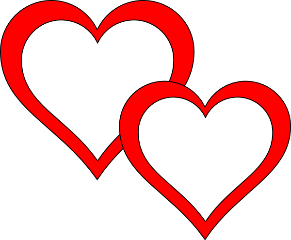 Two Hearts Overlap Clip Art At Clker Com   Vector Clip Art Online    