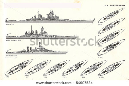 Us Navy Battleships Of World War Ii   Stock Photo