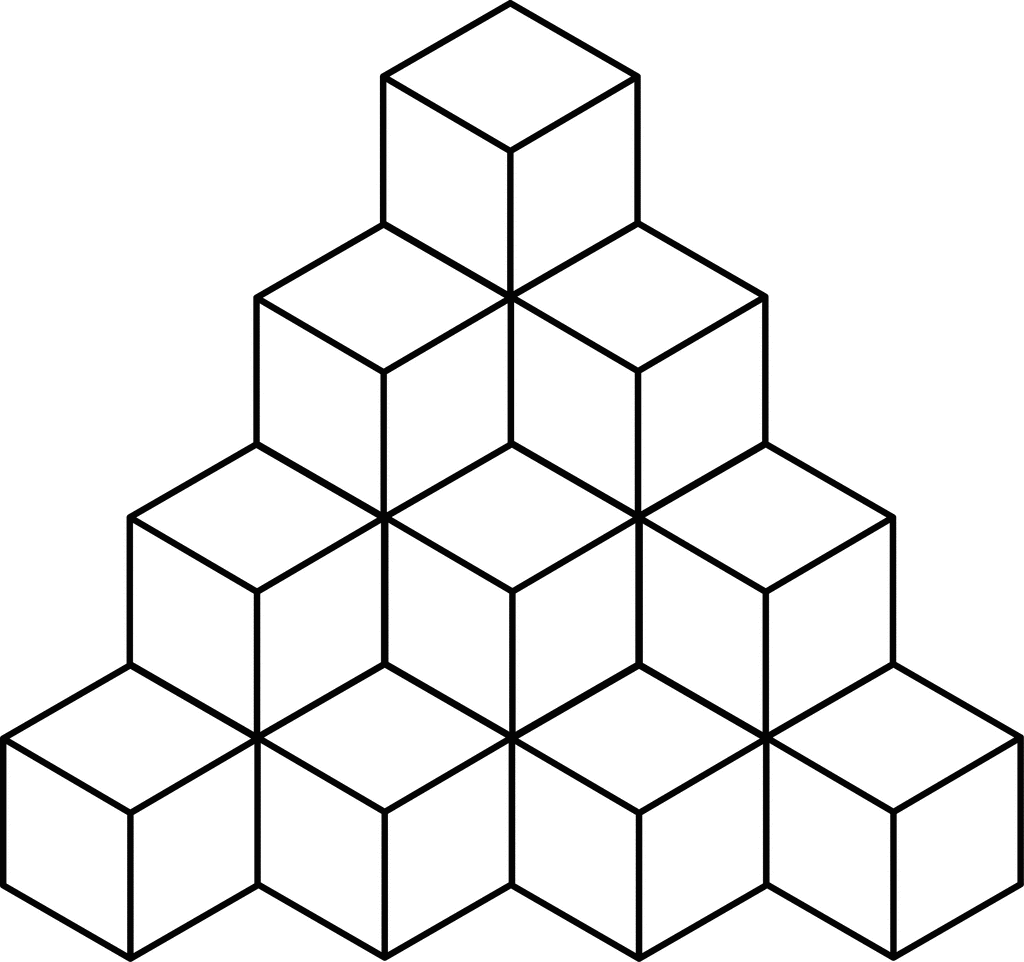 20 Stacked Congruent Cubes   Clipart Etc