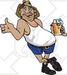 43156 Man With A Beer Belly Leaning And Holding A Beer Jpg