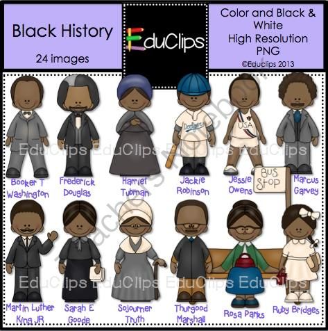 African Americans Color Clip Art To Celebrate Black History Month