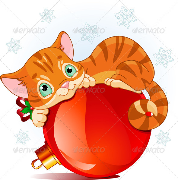Animal Art Artworks Ball Cartoon Cat Christmas Clip Clipart