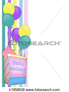 Background For Baby Shower Invitation Or Announcement With Copy Space