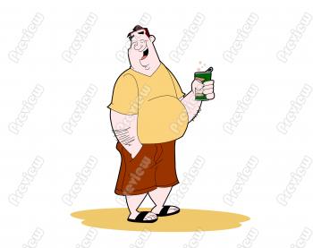 Beach Beer Belly Guy Character Clip Art   Royalty Free Clipart    