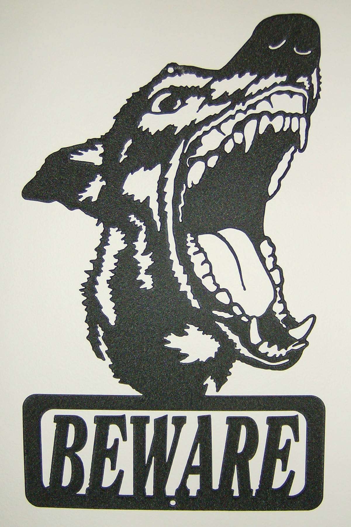 Beware Of Dog Metal Art Sign Jpg