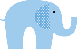 Blue Polka Dot Elephants Baby Boy Nursery Wall Art Border Stickers