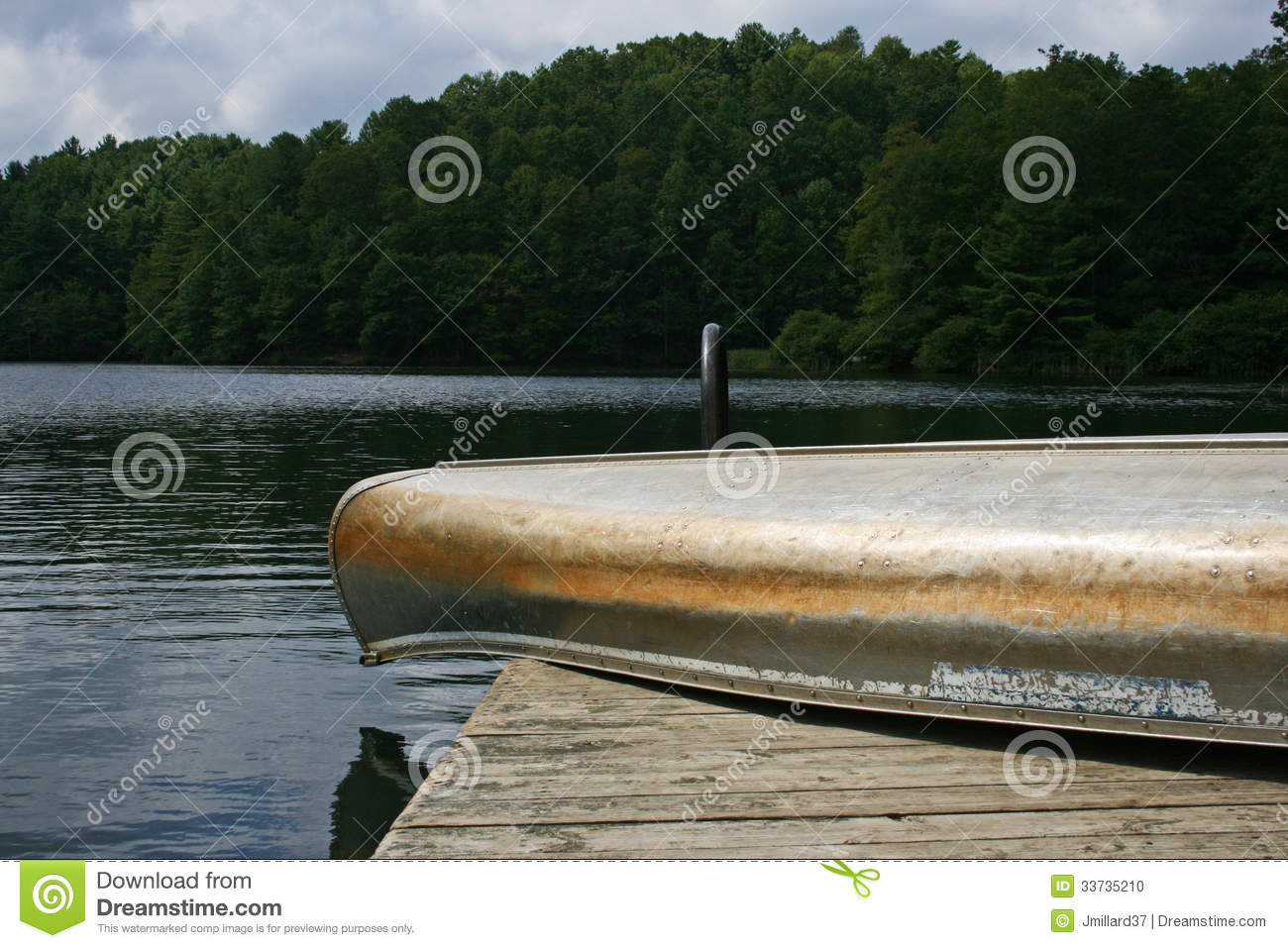 Canoe Upsidedown On Boat Dock