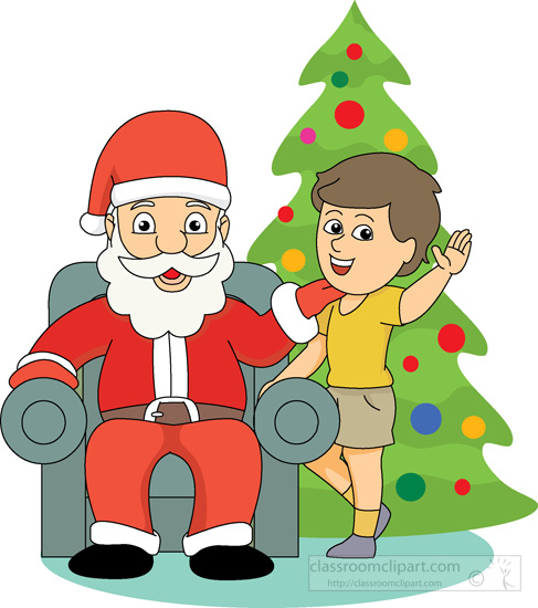 Christmas Clipart  Santa Claus Sitting In Chair With A Child