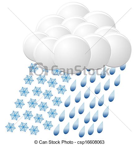 Clip Art Vector Of Icon Of Snow And Rain Csp16608063   Search Clipart