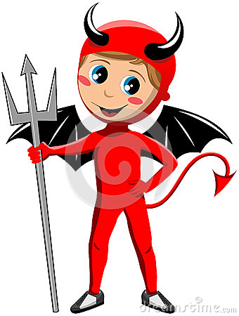 Disobedient Child Clipart Kind Mit Halloween Teufel