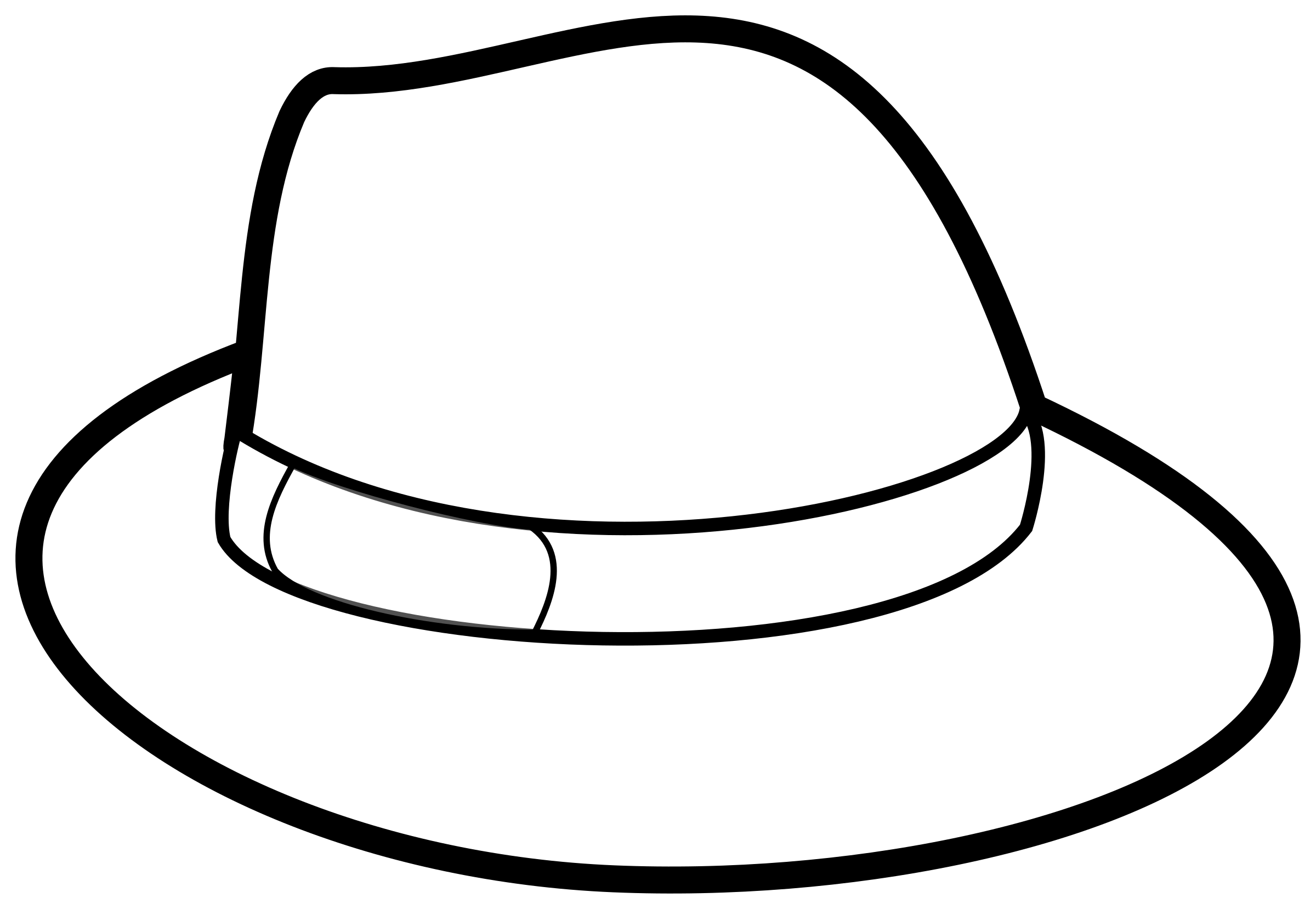 Fedora Clip Art Clipart   Hat Outline