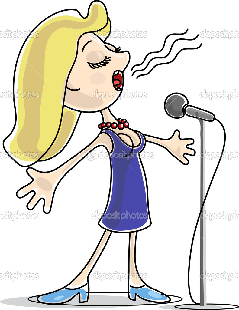 Female Singer With Microphone   Stock Vector   Smplvstris  7466463