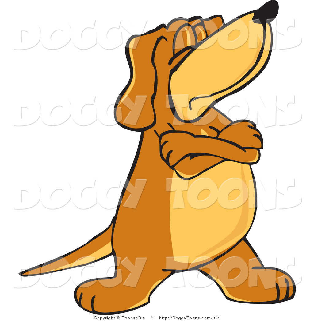 Larger Preview  Doggy Clipart Of A Stubborn Brown Dog Mascot Cartoon