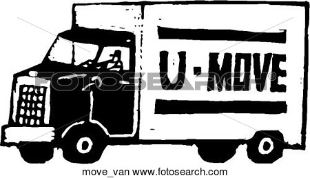 Moving Van View Large Clip Art Graphic
