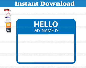 My Name Is Clipart Commercial Use Vector Graphics Digital Clip Art    
