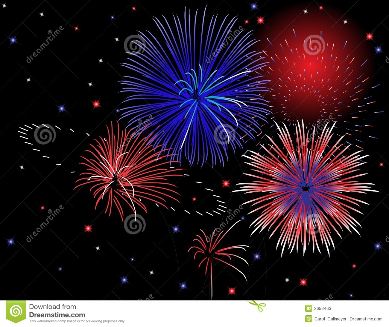 Patriotic Fireworks Clipart