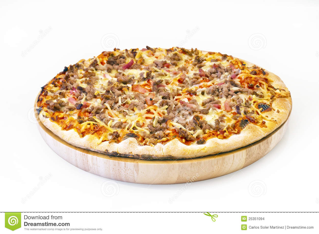 Pizza Neats Tongue Italian Kitchen Studio On Wooden Plate