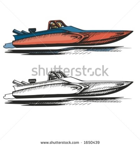 Power Boat  Vector Illustration   1650439   Shutterstock