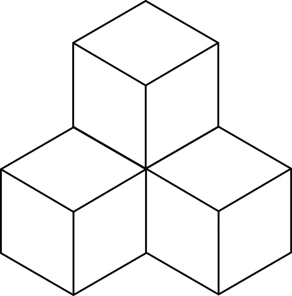 Stacked Congruent Cubes   Clipart Etc