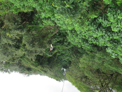 Upside Down View Of The This Is Me Hanging Upside Down On My Zipline    