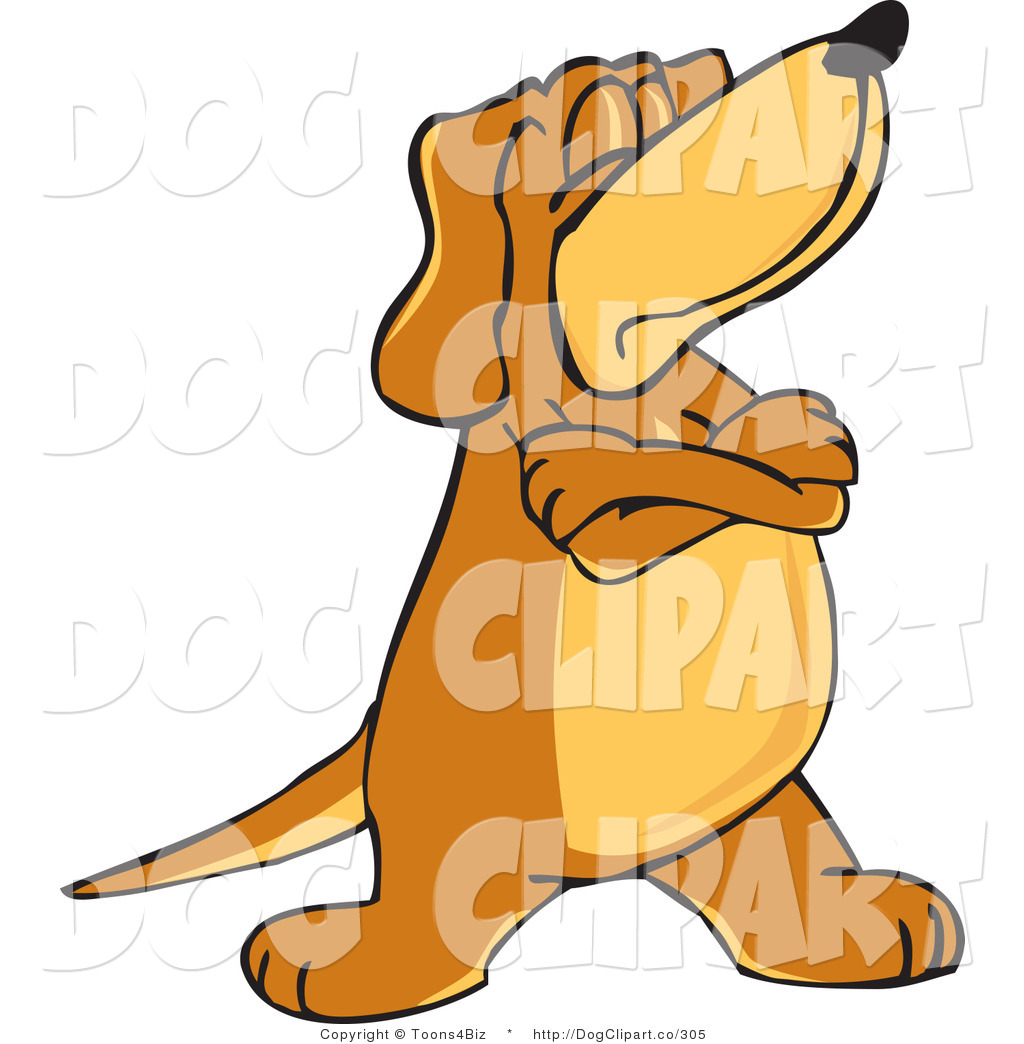 Vector Cartoon Clip Art Of A Brown Dog Mascot Cartoon Character With