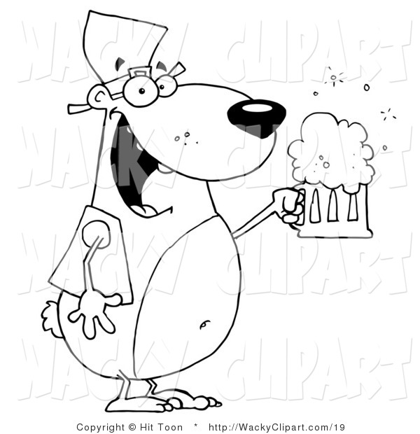 Vector Clipart Of A Black And White Oktoberfest Drinking Bear By Hit    