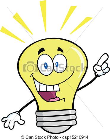 Vector   Light Bulb With A Bright Idea   Stock Illustration Royalty