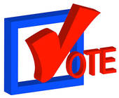 3d Box And Check Mark Indicating To Vote   Clipart Graphic