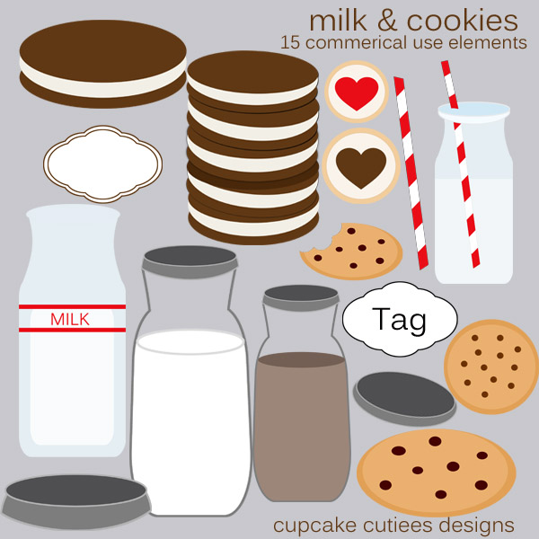 Adorable Milk And Cookie Set   Found In My Etsy Clip Art Store And    
