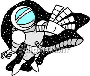 An Astronaut On A Tether   Royalty Free Clipart Picture