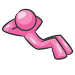 Clip Art Graphic Of A Pink Guy Character Doing A Sit Up