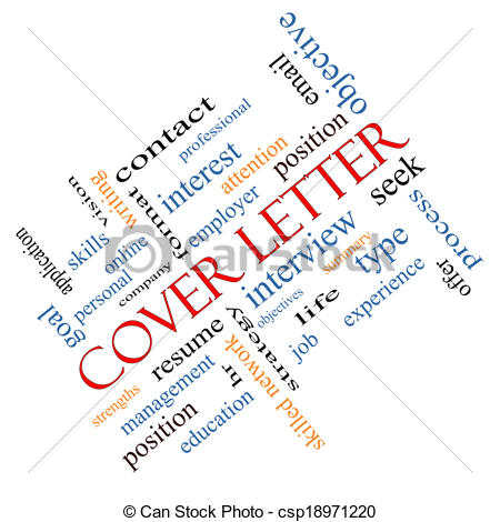 Clip Art Of Cover Letter Word Cloud Concept Angled   Cover Letter Word    