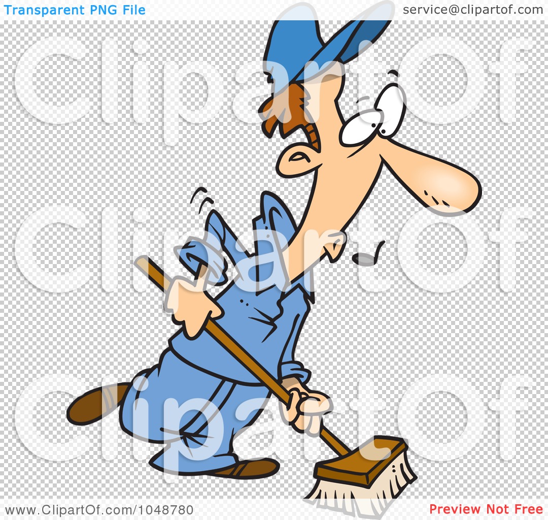 Custodian Clipart Royalty Free Rf Clip Art Illustration Of A Cartoon